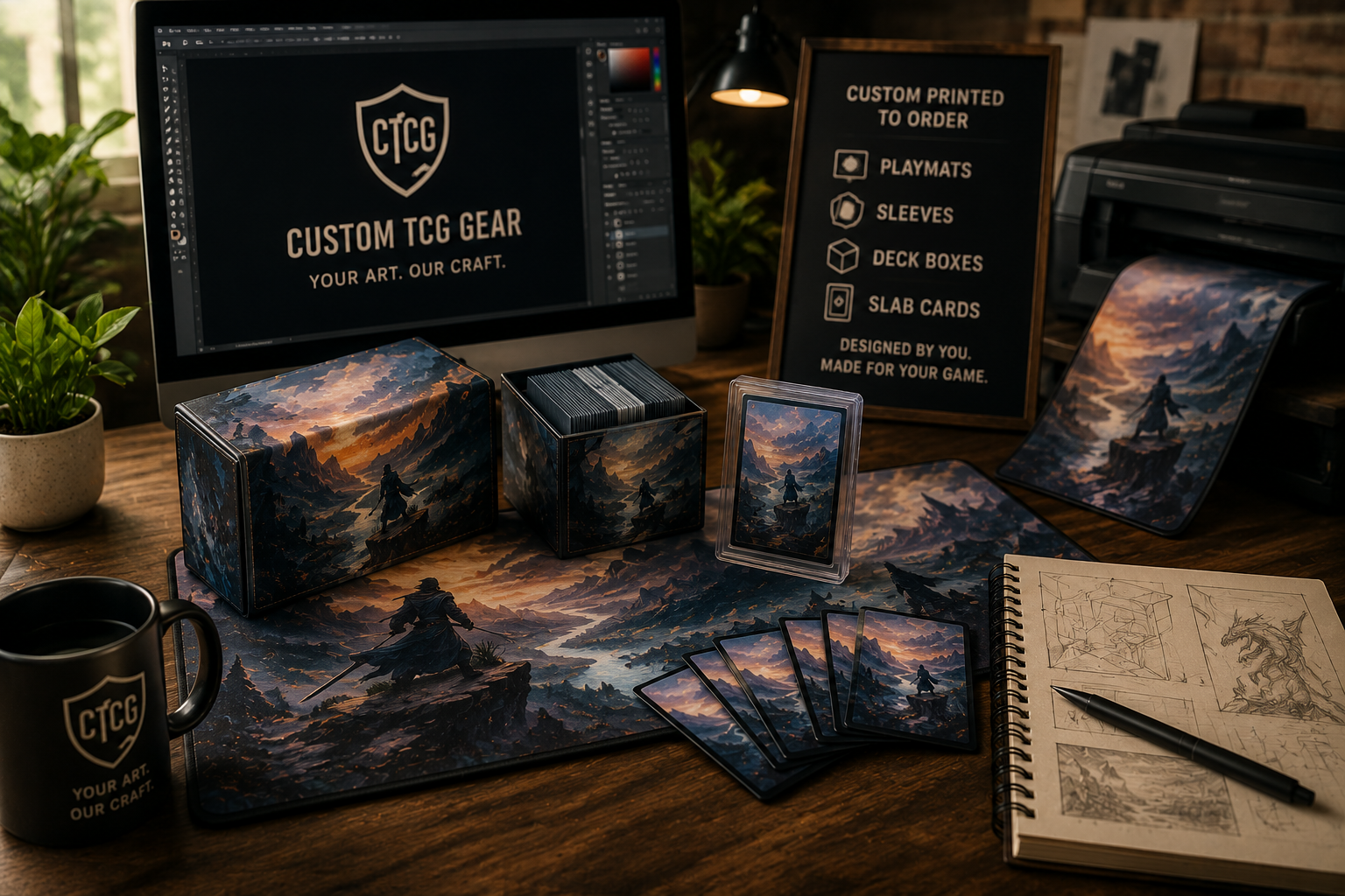 Alabama Card Co custom TCG production workspace